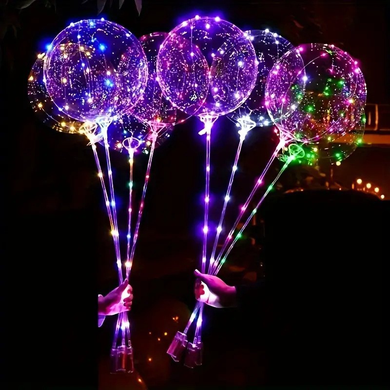Balón de Bobo transfronterizo globo rojo brillará globo luces intermitentes para niños mercado nocturno fabricantes de puestos al por mayor