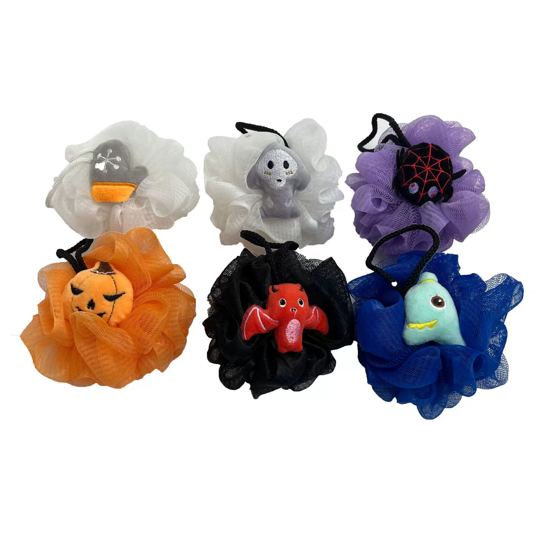 厂家直供外贸高品质洗澡沐浴球万圣节卡通公仔浴球