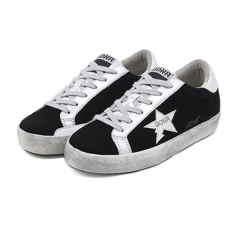 Scrub zapatos pequeños de cuero 44 más tamaño hombres y mujeres con zapatos de tabla casual moda marea hacer zapatos de color retro de la estrella