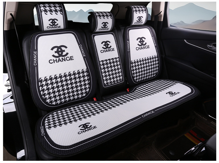 New Car Seat Cushion, Universal for All Seasons, Linen Seat Cushion, Half-Wrapped Waist-Cushion, Summer Cooling Pad, Non-Slip Breathable Seat Cushion Cover