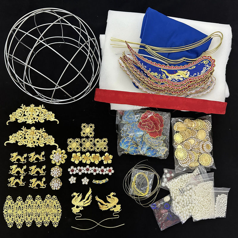 六龍三鳳冠 DIY 材料パッケージ漢服雁冠明製鳳冠アクセサリー中国の古代スタイルの手作り完成品|undefined