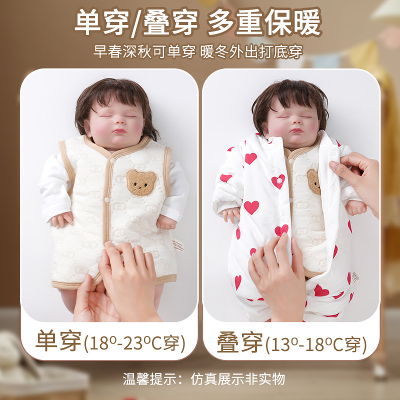 Chaleco de bebé otoño e invierno Bebé acolchado aire algodón de una pieza superior masculino infantil chaleco exterior desgaste cálido bebé