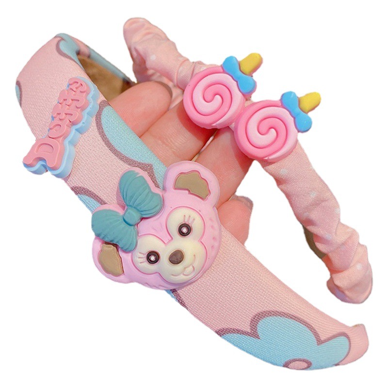 De tres piezas de los niños de la estrella Delu diadema niñas banda para el cabello las niñas no lastiman el cabello roto diadema antideslizante banda para el cabello Mujer