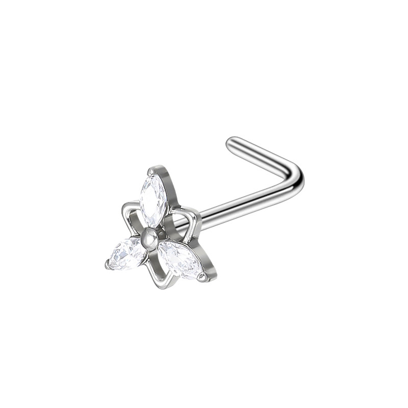 Náušnice květ zirkon vločka piercing šperky_voghion.com