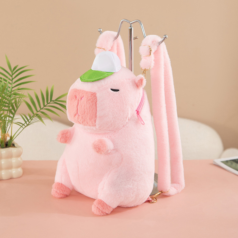 Nueva mochila Picabara Peluche Doll Cute Kids Bag Creative Capibara Doll Cartoon Backpack al por mayor