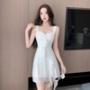 Mesh tassel patchwork camisole dress