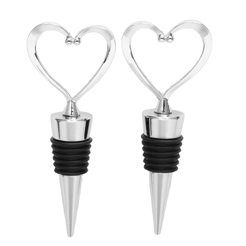 Manufacturer wholesale high-end zinc alloy heart-shaped wine stopper advertising gift hotel supplies tools