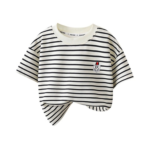 Children's Short Sleeve Top Summer New 2024 Boys' T-Shirt Baby Casual Girls' Short Sleeve Korean Style Top Children's Clothing