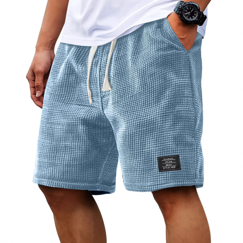 2025 New Cross-Border Men's Waffle Casual Shorts Summer Loose Breathable Five-Point Pants American Style Trendy Men's Clothing 2025 New Cross-Border Men's Waffle Casual Shorts Summer Loose Breathable Five-Point Pants American Style Trendy Men's Clothing