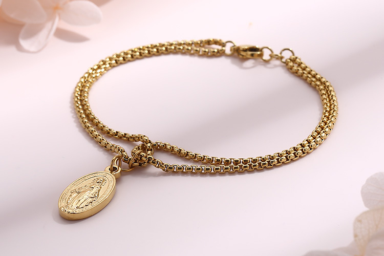 No Inlaid Inlay Material Bracelets Classification 304 Stainless Steel Chain Material PVD Coated 18K Gold Plated Geometric Titanium Steel Fashion Waterproof Non Tarnish Titanium Steel Bracelets