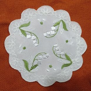 8 Source Factory Embroider Cut Out Tea Cup Insulation Mat Round Square Household Fabric Ready-Made Placemat