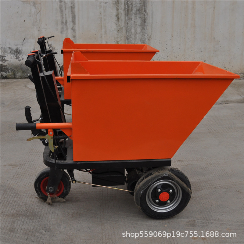 手推电动三轮车 建筑工程拉水泥运输车价格 工地灰斗翻斗车