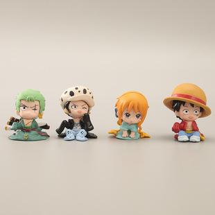 4 Sitting Posture One Piece Handmade Cartoon Toy Toy Gashapon Ornaments