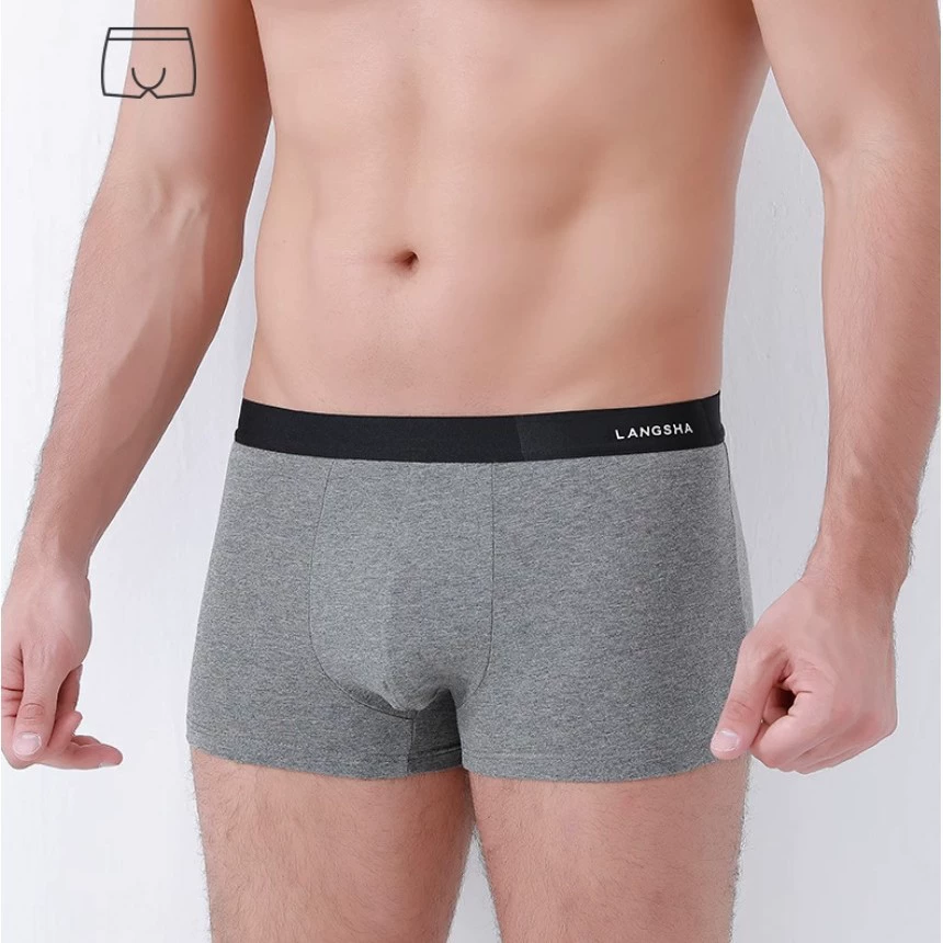 Мужские боксер-брифы LANGSHA, дышащие, средняя посадка, 96% хлопка 4% эластана