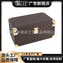 复古大皮木箱收纳收藏整理储物箱摆件道具珠宝首饰高档大容量带锁