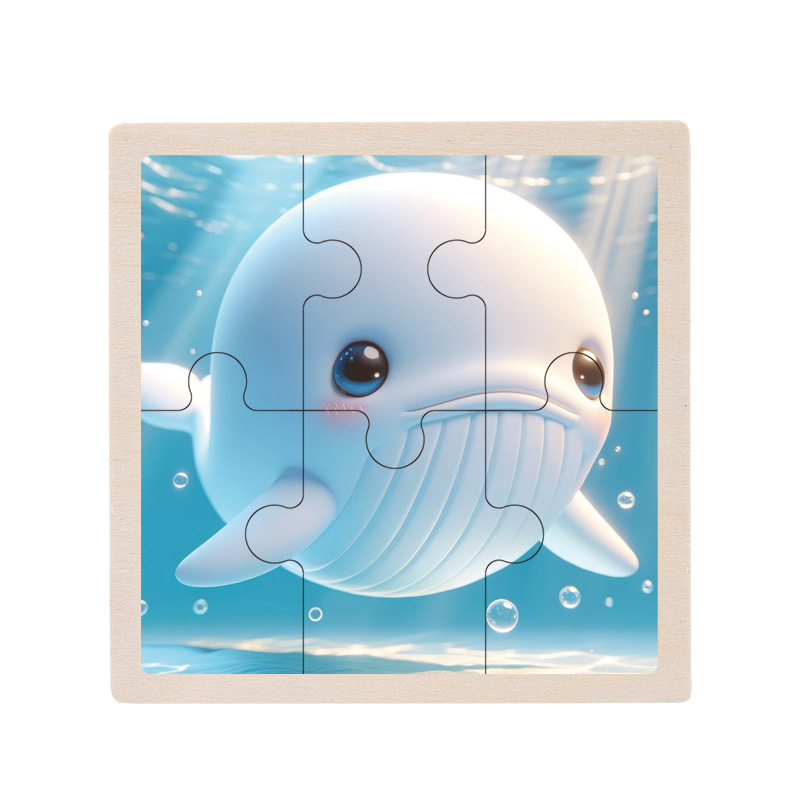 Cpc ce niños pequeños seis piezas de madera lindo animal divertido rompecabezas 3D simple y fácil de usar rompecabezas juguetes de educación temprana al por mayor