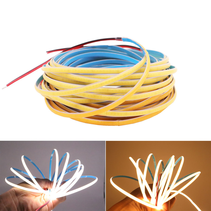 cob ライトストリップ 5 ミリメートル低電圧 5v/12v24v ライトストリップ LED ストリップ自己粘着高 CRI 超高輝度ホームキャビネットリニアライト|undefined
