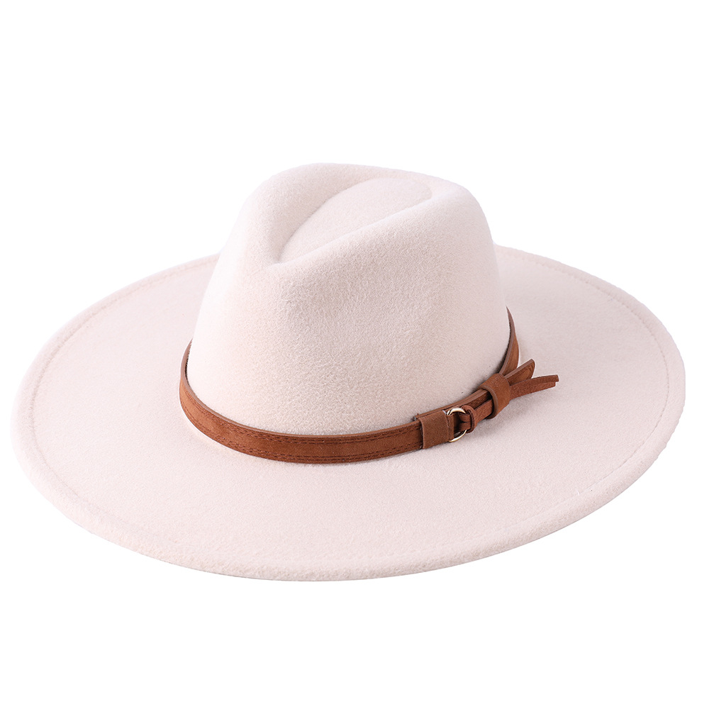 Sombrero de fieltro de ala ancha europeo-americano, sombrero de copa de lana con ala de 9 cm, sombrero de jazz unisex de otoño/invierno.
