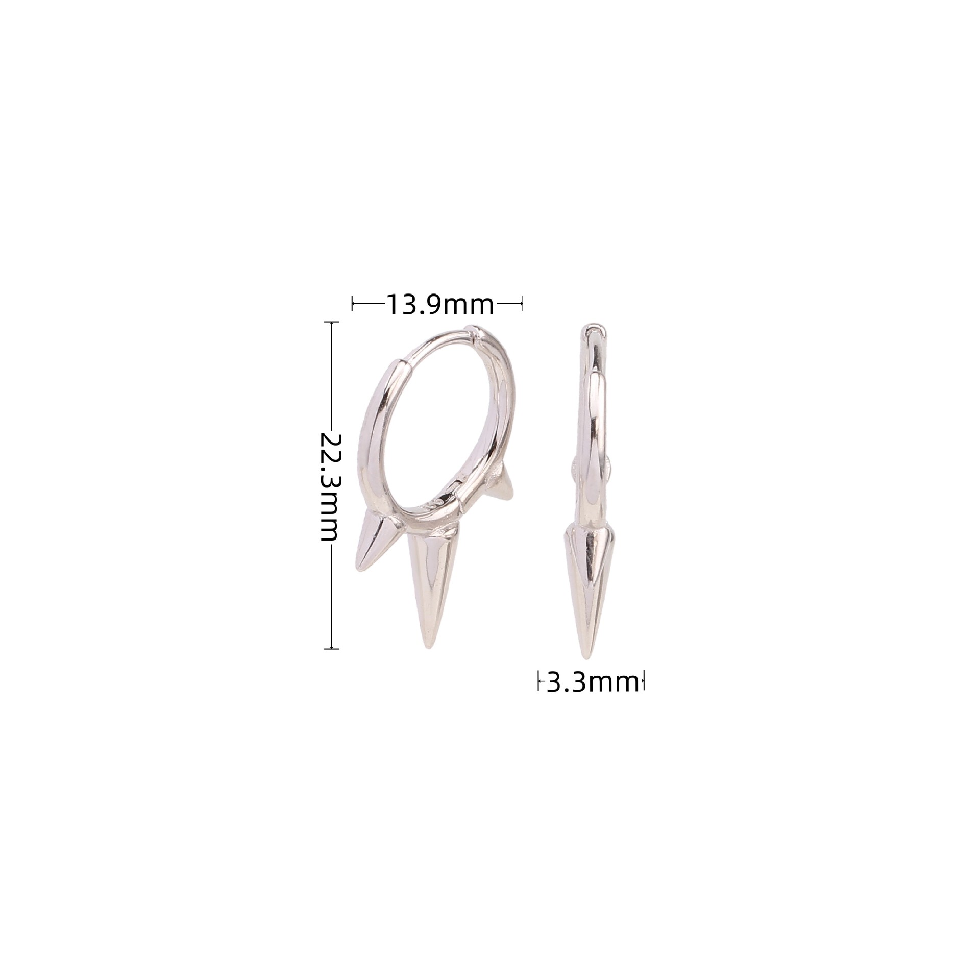 10g Weight 0.03µm Gold Plating Thickness Electroplating Gold Plating Process 1 Pair 925 Sterling Silver Geometric Earrings