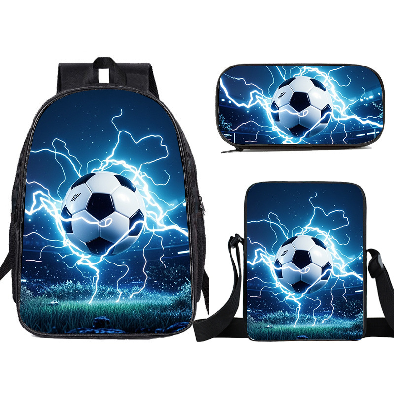 Mochila de fútbol para estudiantes de primaria, bolsas de bolsillo simples, mochila infantil de gran capacidad, mochila impresa D-Made