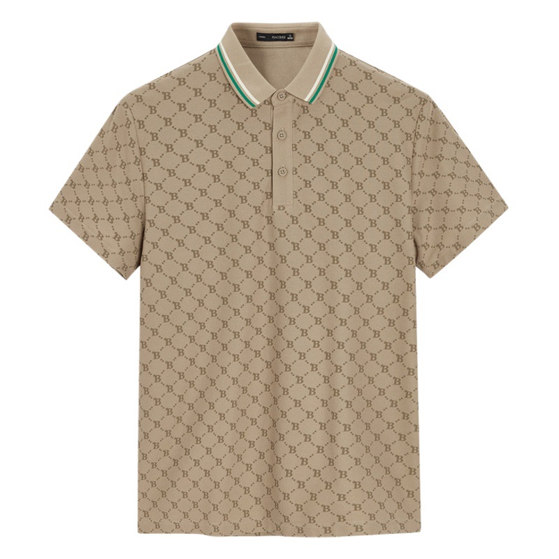 Moda de los hombres de moda de verano de los nuevos hombres de polo impreso solapa de manga corta Camiseta B3DBC2108