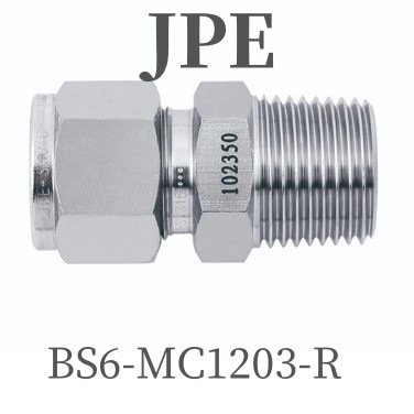 JPE  外螺纹直通卡套316L   BS6-MC1203-R