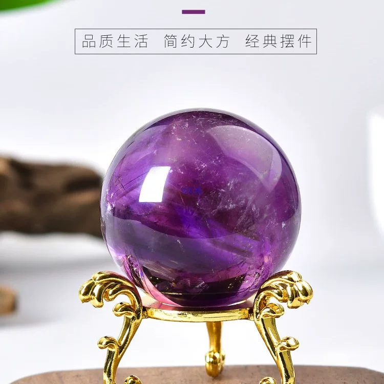 Uruguay Amethyst Ball Ornament Pure Raw Mineral Crystal Ball Seven-Star Array Home Entrance Recruitment Feng Shui Ball