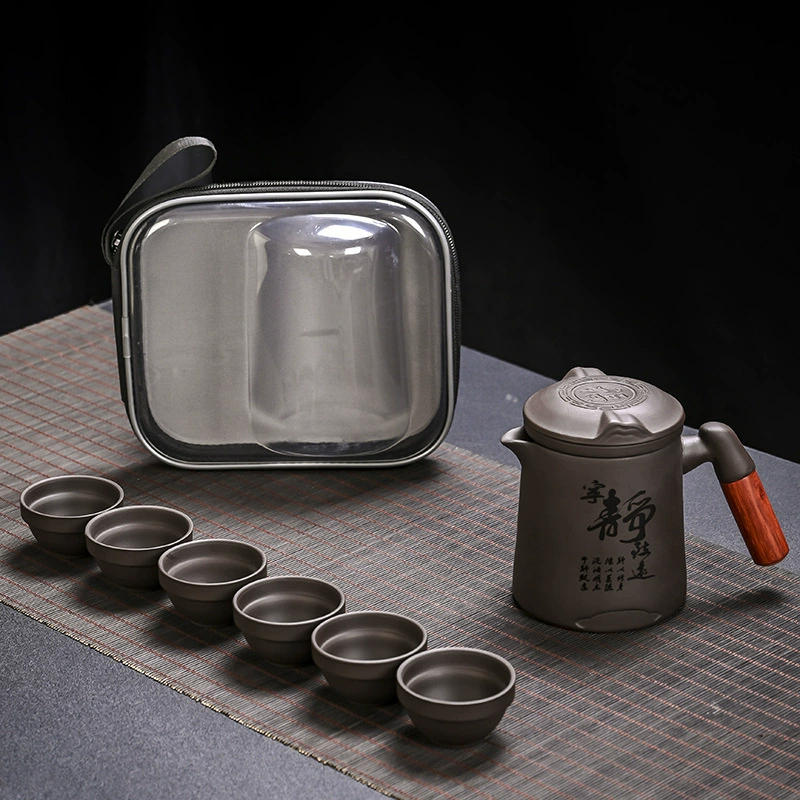 Горшок фиолетового песка с шестью чашками для путешествий на открытом воздухе