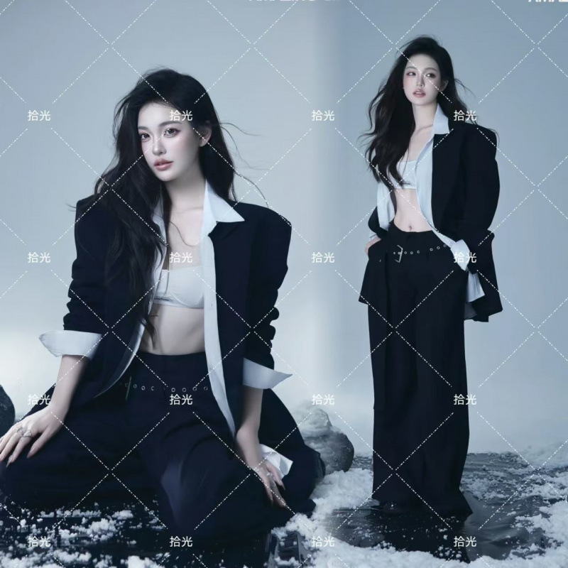 フォトスタジオの新しいポートレートテーマの写真、ハイエンドの女性のプロフェッショナルスーツ、個人的なイメージ写真、アート写真の衣装|undefined