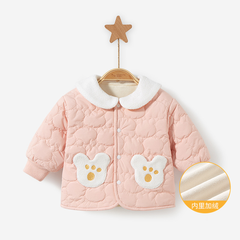 Abrigo DE LOS NIÑOS otoño y el invierno Bebé caliente cardigan engrosada estilo occidental ropa de algodón acolchado para niños y niñas ropa de bebé de invierno forrado