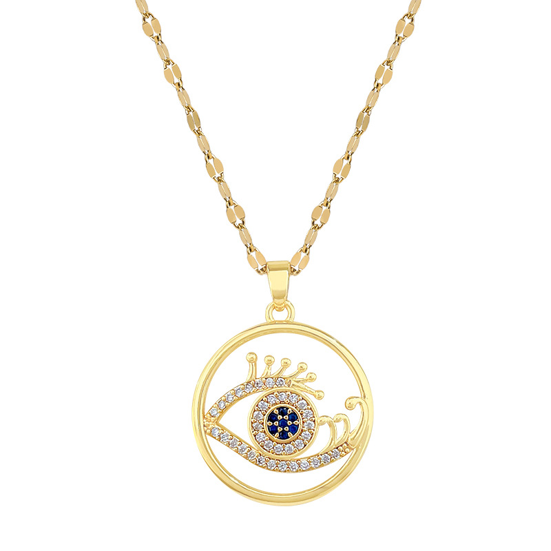 Collar de lujo en oro real para mujer cadena de clavícula_voghion.com