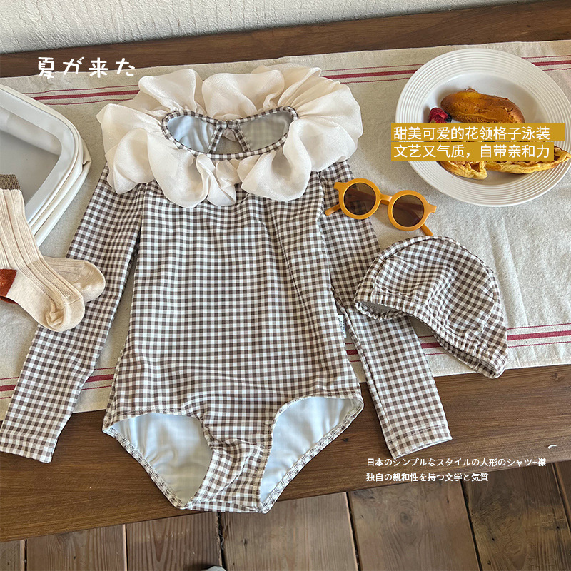 2025 Kidsren's Swimsuit One-Piece Swimsuit Girls Swimwear Small and Medium-Sized Girls Baby One-Piece Swimsuit One-Piece Drop Shipping