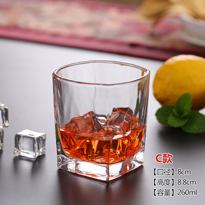 Tazas de vidrio temperado comerciales tazas de cerveza bar KTV tazas octagonales tazas de licores caseras tazas de whisky se pueden imprimir logotipo