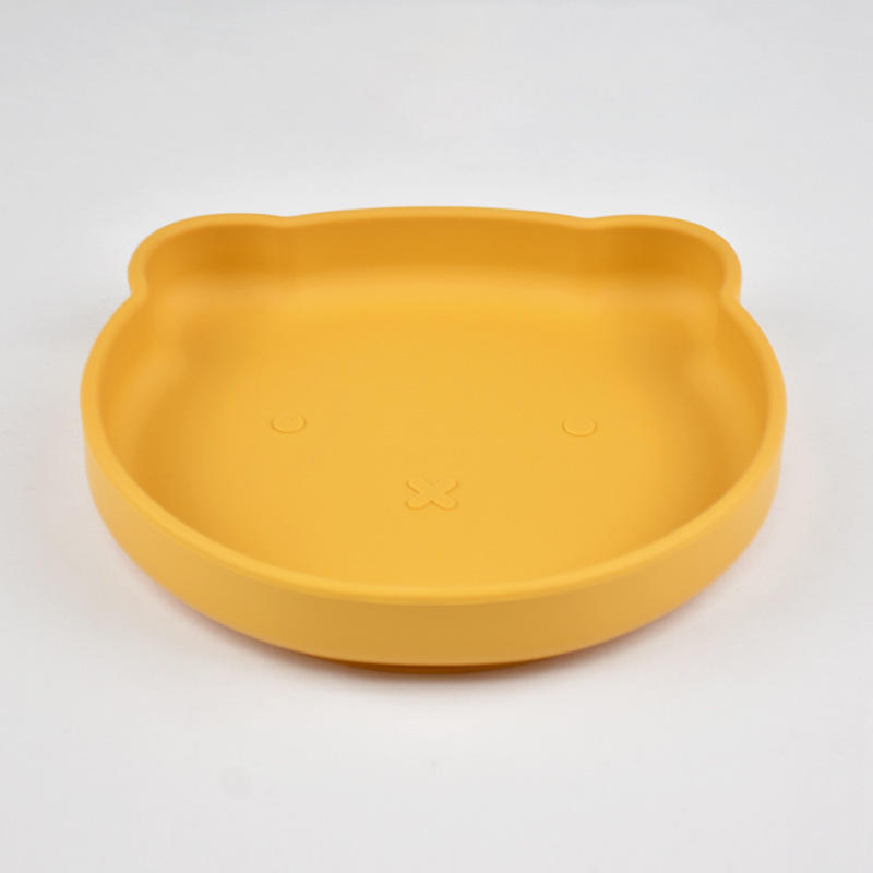 儿童餐具宝宝餐盘食品级硅胶婴儿辅食碗耐高温小熊碗吸盘喂养餐具|undefined