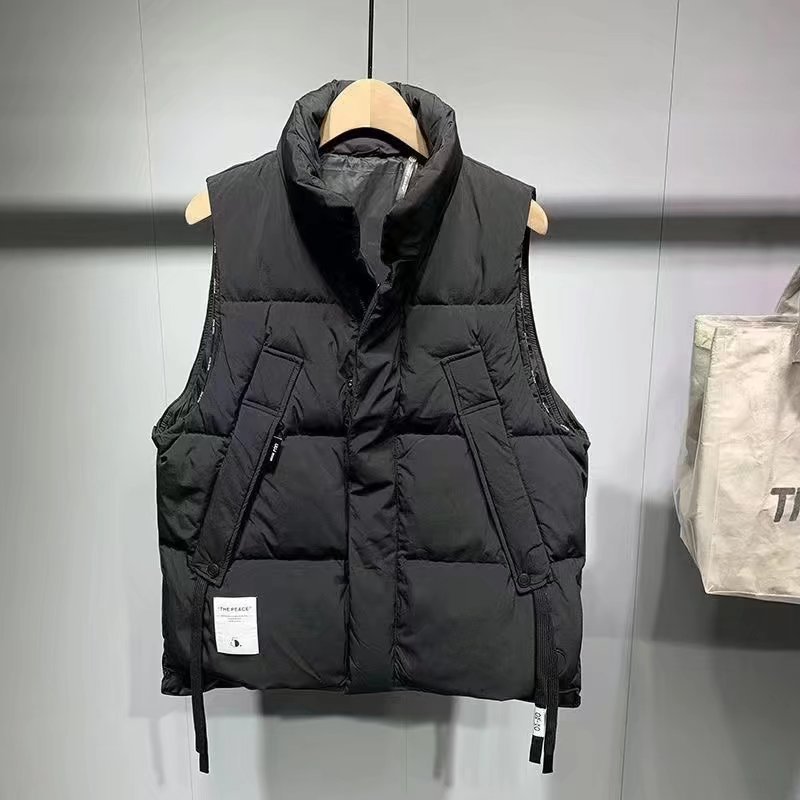 Casual al aire libre sin mangas chaqueta de algodón hombre invierno 2022 nueva moda simple chaleco de cuello para hombres un cabello