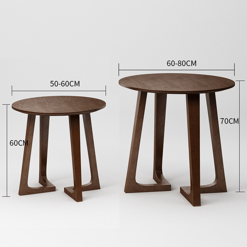 Solid wood small round table coffee table side table modern simple small round table balcony coffee table creative leisure negotiation reception