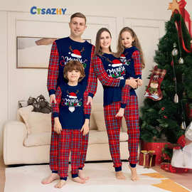 NewFamily Matching Outfits Cartoon Christmas PrintedHomewear