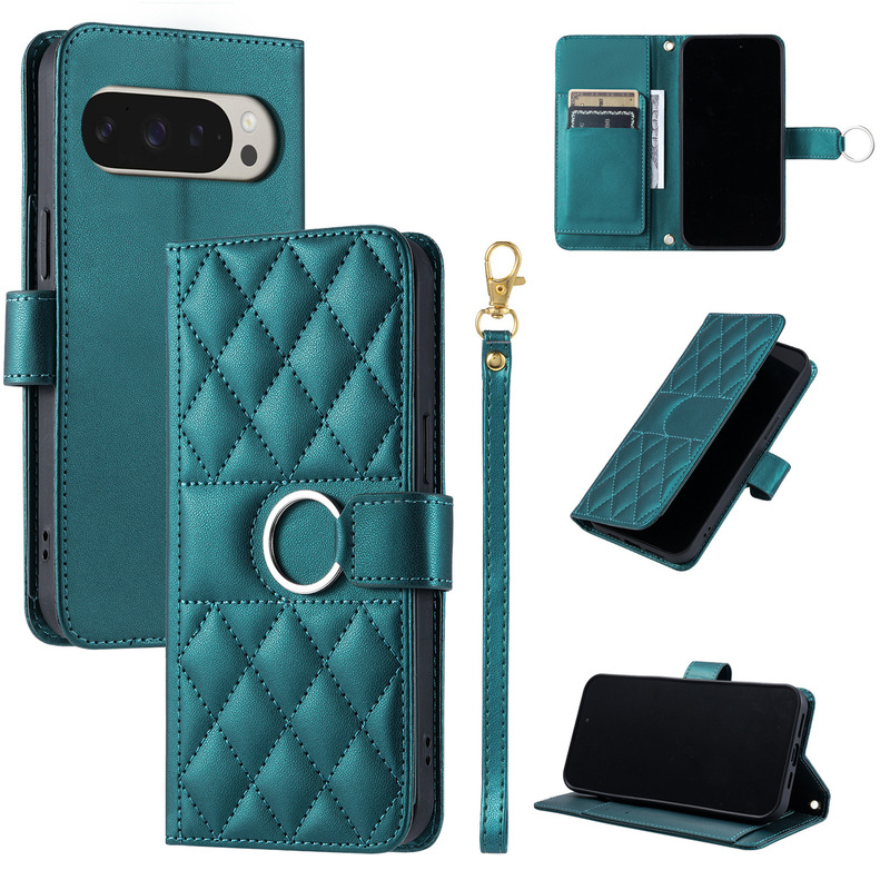 Suitable for Google 9Pro Small Chanel-Style Crossbody Card Holder Phone Case 9A Diamond Pattern Card Slot Flip Leather Case with Lanyard in Stock