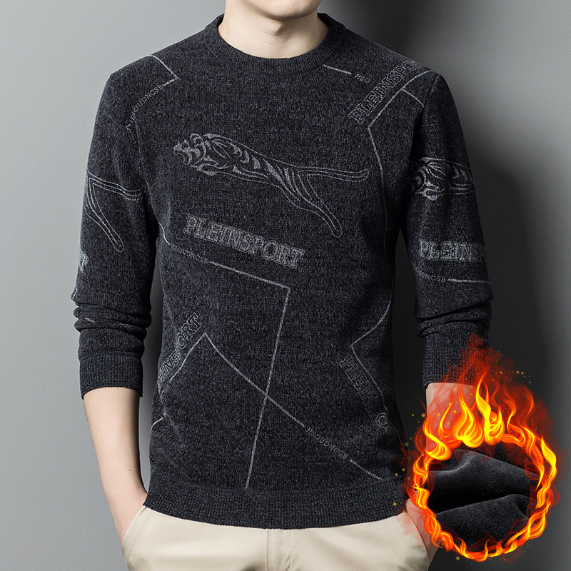 Winter keep warm trend base woolen sweater with a round collar