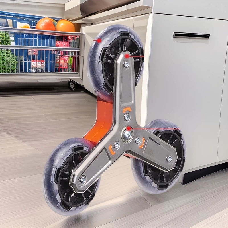 Колеса для тележек, складные колеса для продуктовых тележек, оптом от производителя, из износостойкого кристаллического полиуретана (PU), треугольные колеса для подъема по лестнице.