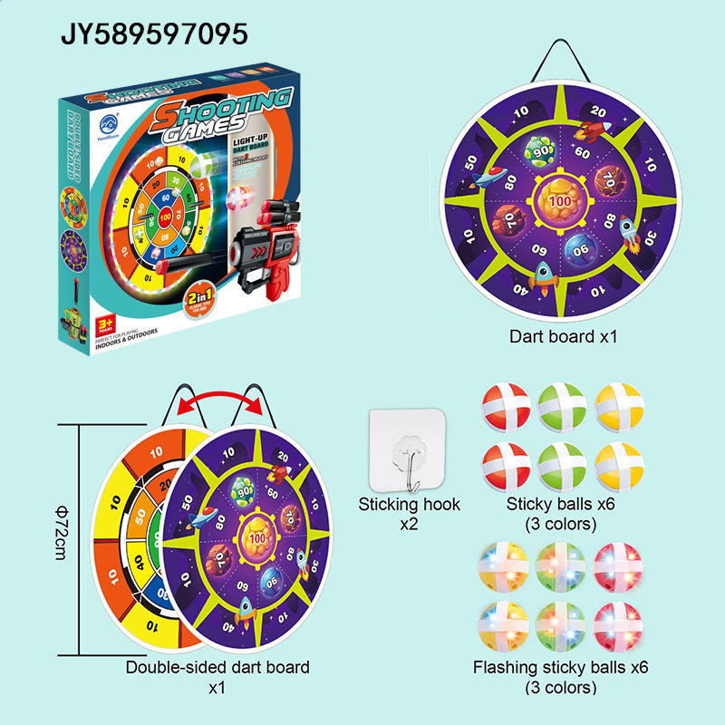 Transfronterizos niños lanzamiento de aluminio de doble cara iluminación redonda objetivo de aluminio de parpadeo parental-hijo interacción interior y exterior conjunto mayorista