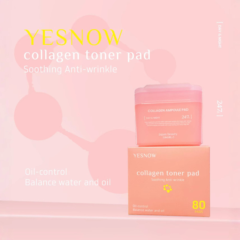 Cross-border Foreign Trade Collagen Skin Care Cleansing Pad Cleaning Cotton Refreshing Oil Control Exfoliating Pad Face