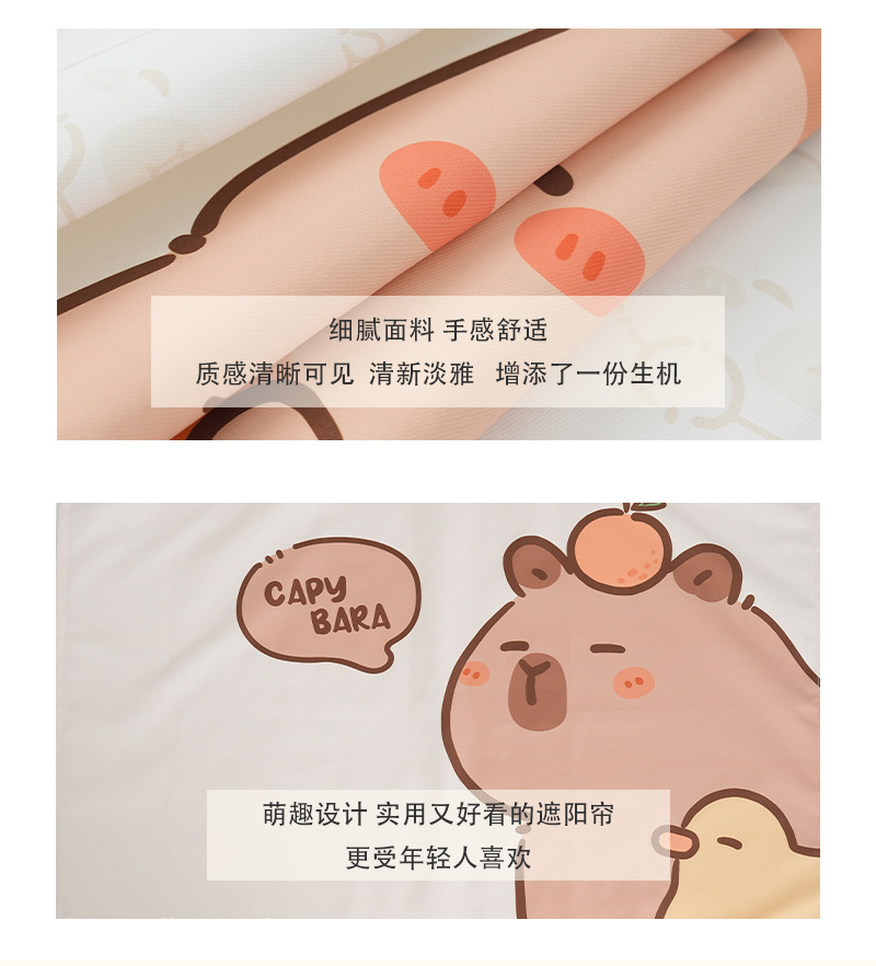 Capybara Car Track Curtains for All Seasons, Sun Protection Car Sunshades, Side Curtains, Capibara Car Sunshades
