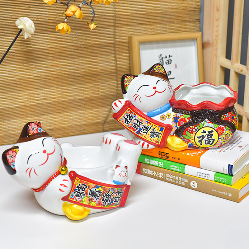 Le Meow Fortune 고양이 입구 열쇠 보관 장식품 거실 프론트 데스크 홈 장식 집들이 새로운 가정 선물