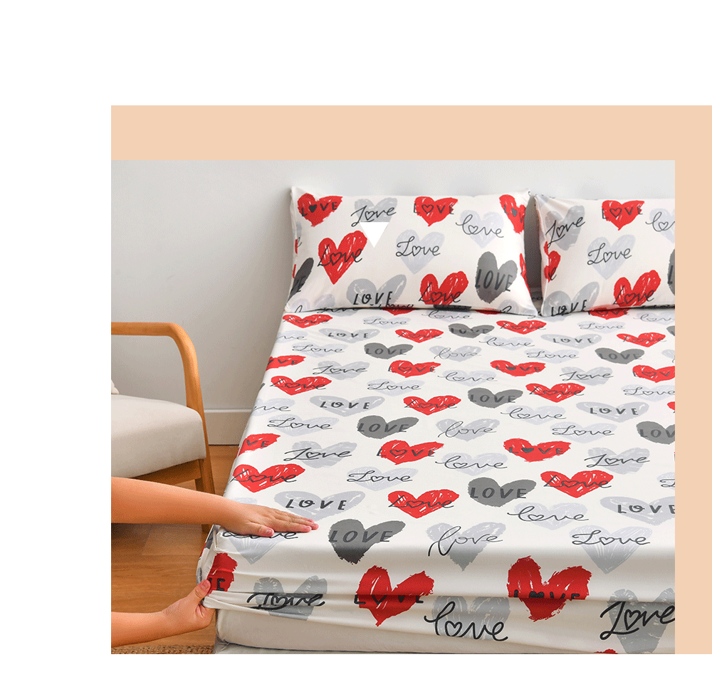 Einzelkissen-Spannbetttuch-Matratzenschutzbezug, 90 g gebürstete Mikrofaser, dreiteiliges Set_voghion.com