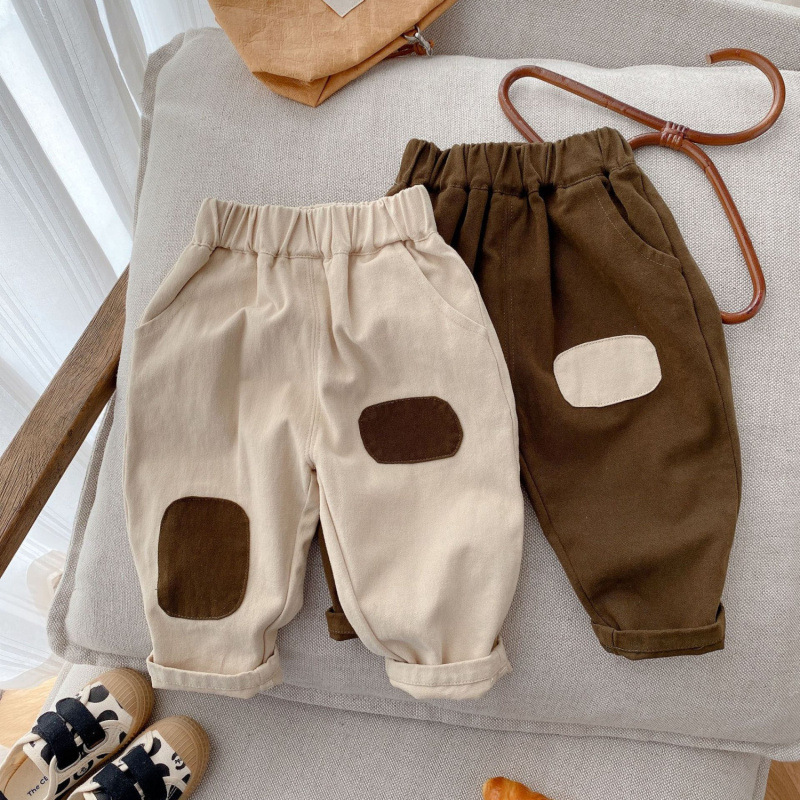 子供用カジュアルズボン春と秋の薄いタイプの男の子の純綿のゆったりした長ズボンの子供の赤ちゃんの韓国版の洋風の服装のズボン|undefined