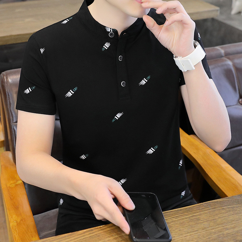 2024 verano polo camiseta de hombre popular delgada impresión polo camiseta de hombre de manga corta fábrica al por mayor