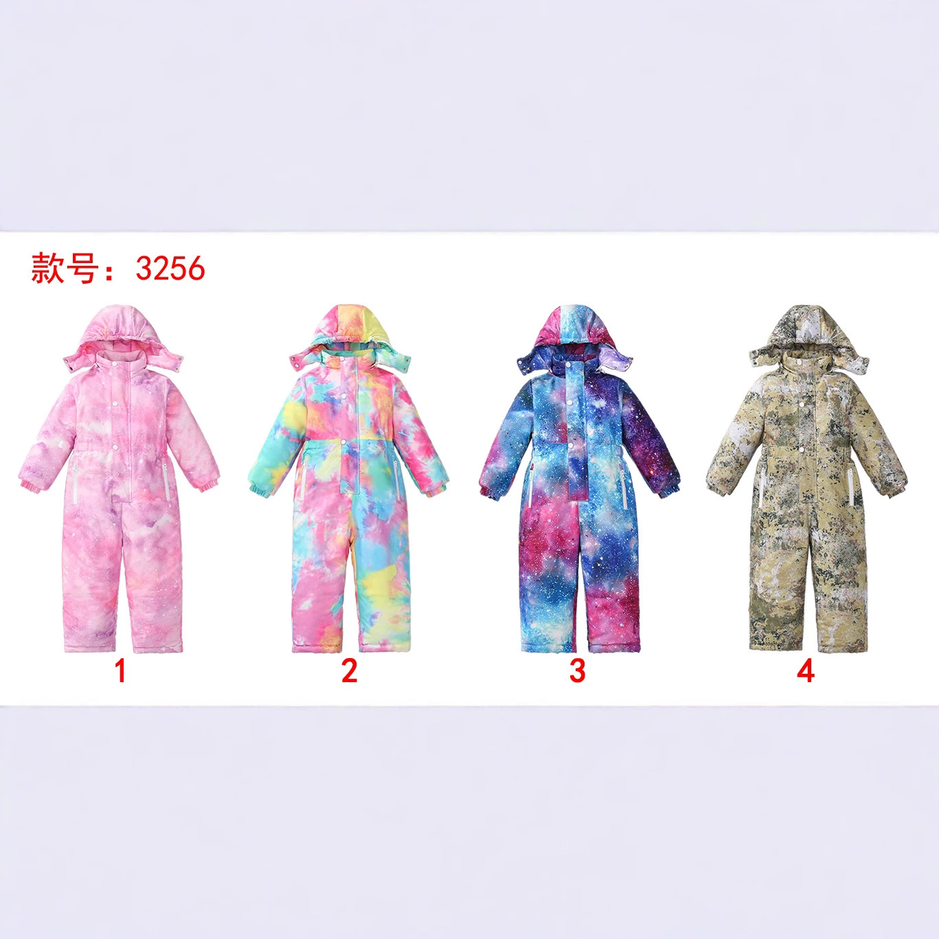 2024 Осень и зима новый CUHK для мальчиков и девочек с ветрозащитным водонепроницаемым теплым комбинезоном толстым холодостойким лыжным костюмом с капюшоном