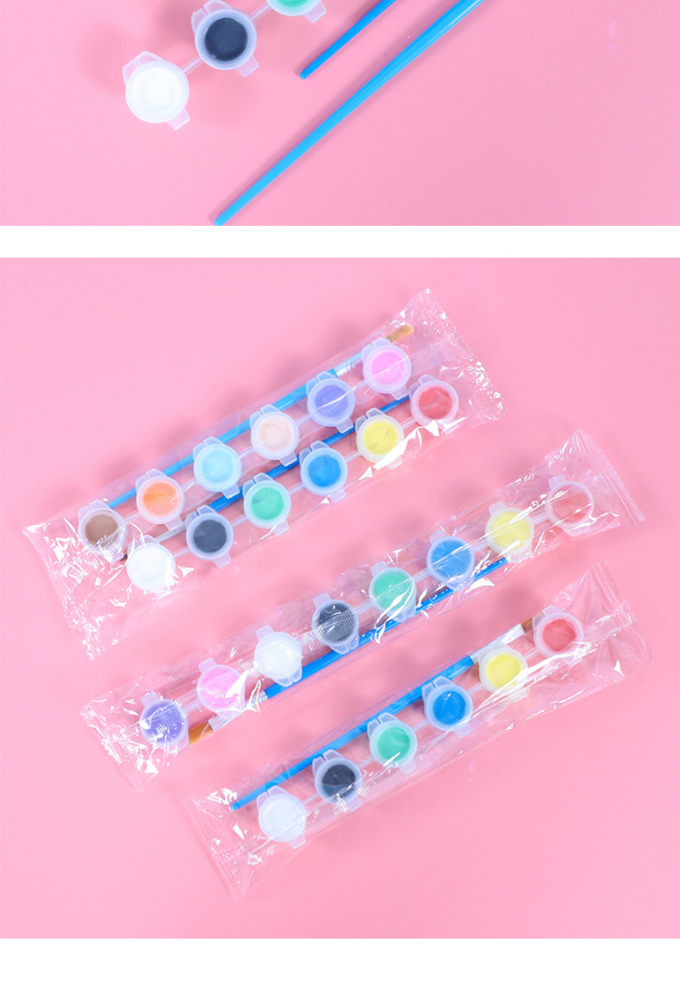 Solid Color Pattern Fashion Style Children's Painting Acrylic Paint Diy 
 Graffiti Painting Supplies 1set