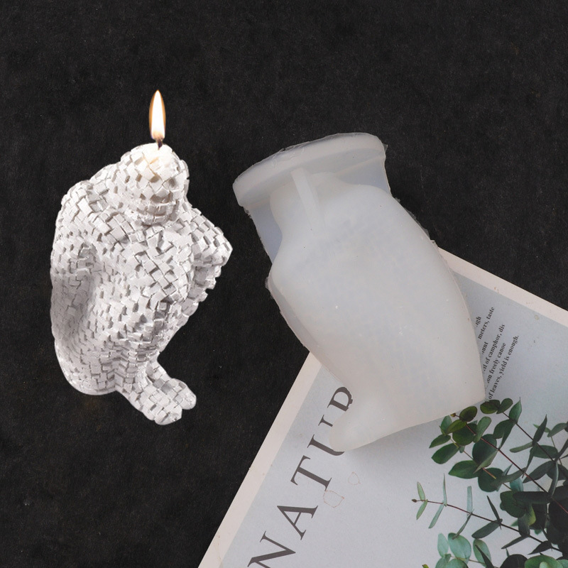 Meditación cuerpo molde mosaico pensador retrato vela molde de silicona decoración de personajes molde de fondant